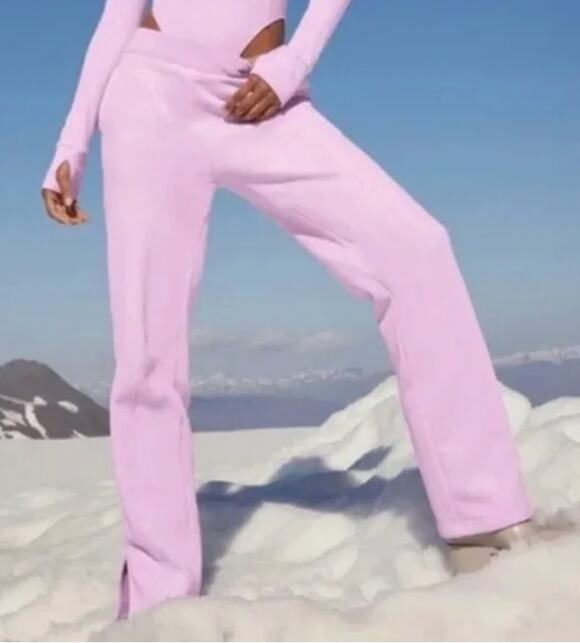 ALO Yoga Pants - Alo High Waist Offline Straight Leg Sweatpants Pink Medium